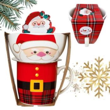 Karácsonyi dekoráció - Karácsonyi bögre tállal - 350 ml/400 ml kép