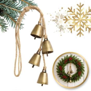 Karácsonyi dekoráció - Karácsonyi dekoráció - fém harangok - 35 cm kép