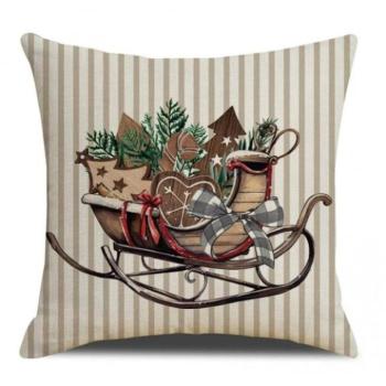Karácsonyi dekoráció - Karácsonyi párnahuzat szánkóval kép