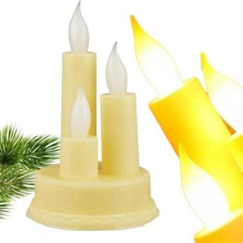 Karácsonyi dekoráció - Krémes gyertya zseblámpákhoz kép