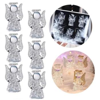 Karácsonyi dekoráció - Kristály angyalos függődíszek - 6 db kép