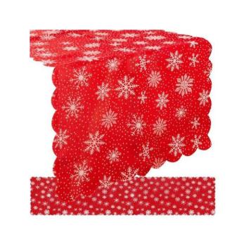 Karácsonyi dekoráció - Piros karácsonyi asztali futó - 185x35 cm kép