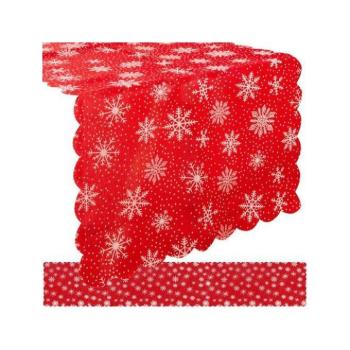 Karácsonyi dekoráció - Piros karácsonyi asztali futó - 220x35 cm kép