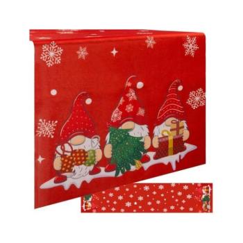 Karácsonyi dekoráció - Piros karácsonyi asztali futó - 220x40 cm kép