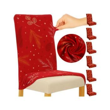 Karácsonyi dekoráció - Piros karácsonyi székhuzat-készlet - 6 db kép