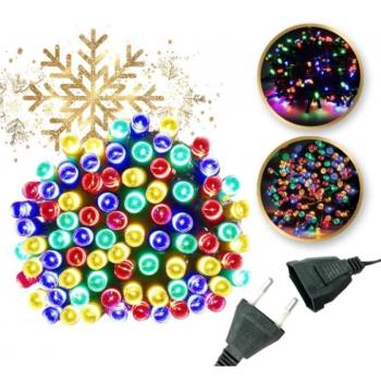 Karácsonyi dekoráció - Színes, karácsonyi LED lámpák - 16 m kép