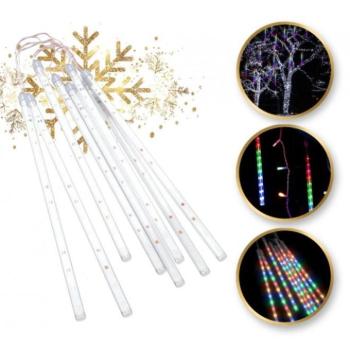 Karácsonyi dekoráció - Színes, kültéri karácsonyi fények - hó hullás kép