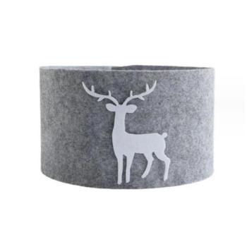 Karácsonyi dekoráció - Szürke karácsonyfatakaró, rénszarvassal kép