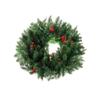 Karácsonyi dekoráció - Vastag karácsonyi koszorú az ajtóra - 60 cm kép