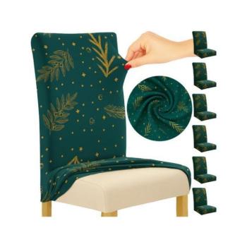 Karácsonyi dekoráció - Zöld karácsonyi székhuzat-készlet - 6 db kép