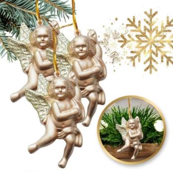 Karácsonyi kollekció - Arany angyalok szett a fára - 3 db kép