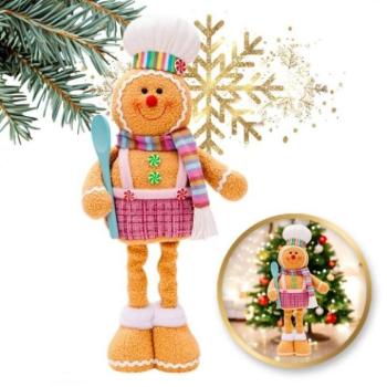 Karácsonyi kollekció - Mézeskalács ember karácsonyi figura teleszkópos lábakkal kép