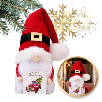 Karácsonyi kollekció - Vörös törpe karácsonyi kártyával kép