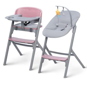 Kinderkraft Livy+Calmee 4in1 Etetőszék és Pihenőszék - rózsaszín-szürke kép