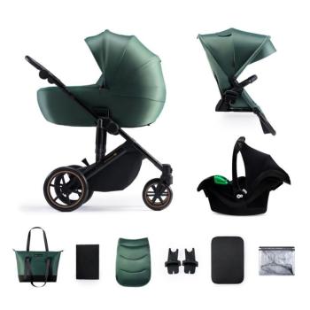 KINDERKRAFT SELECT Kombinált babakocsi 3in1 Prime 2 Dark Green, Premium kép