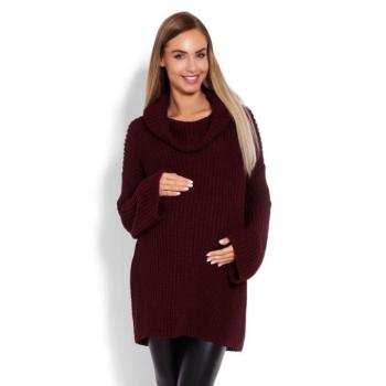 Kismama garbók - Kismama vastag oversize garbó, kiszélesedő ujjakkal, bordó színben kép