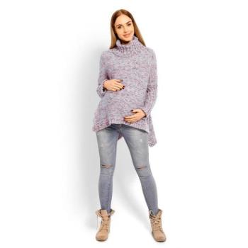 Kismama kardigánok - Kék színű, oversize gyapjú garbó-poncsó terhes nők számára kép