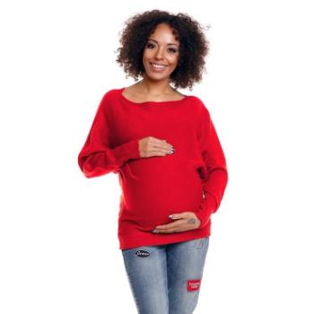 Kismama kardigánok - Korall színű, oversize kismama pulóver kép
