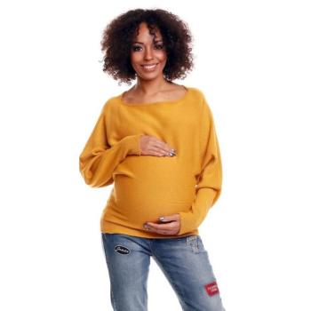 Kismama kardigánok - Mustár színű, oversize kismama pulóver kép