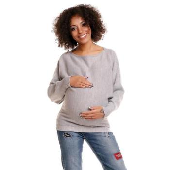 Kismama kardigánok - Világosszürke színű, oversize kismama pulóver kép