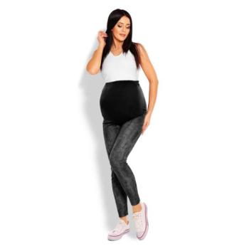 Kismama leggings - Kismama  JEANS LOOK leggings, hasvédővel, fekete színben kép