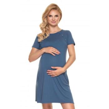 Kismama pizsamák - Mindkét oldalról rögzíthető kismama hálóing kék színben kép