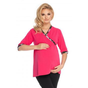 Kismama pizsamák - Rózsaszín kismama pizsama leggingssel és haspanellel kép