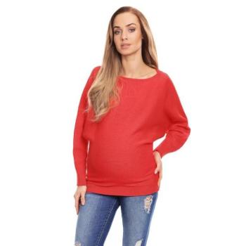 Kismama szvetterek - Korall színű, kismama pulóver kép