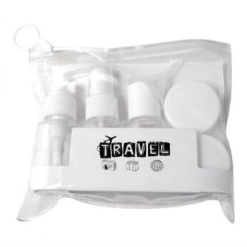 Kozmetikai táskák - 7 az 1-ben fehér utazó kozmetikai tárolókészlet kép