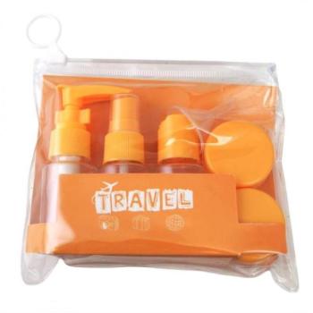 Kozmetikai táskák - 7 az 1-ben narancssárga utazó kozmetikai tárolókészlet kép