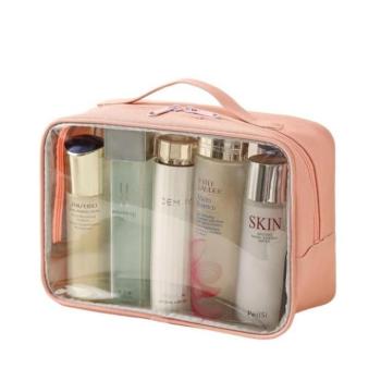 Kozmetikai táskák - Átlátszó kozmetikai táska rózsaszínben kép