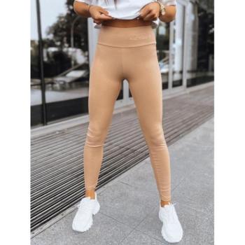 Leggings - Bordás női leggings, bézs színben kép