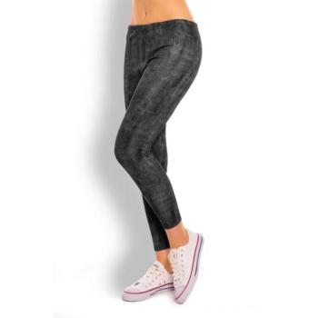 Leggings - Fekete leggings JEANS LOOK hölgyeknek kép