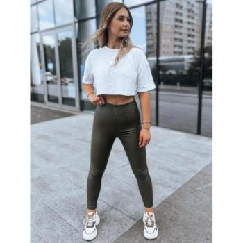 Leggings - Női viaszos leggings, zöld színben kép