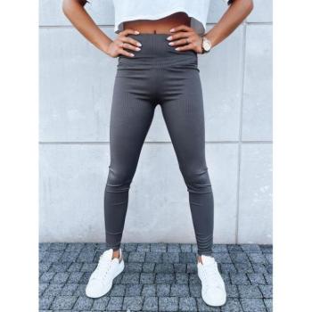 Leggings - Szürke bordás leggings, magas derékkal kép