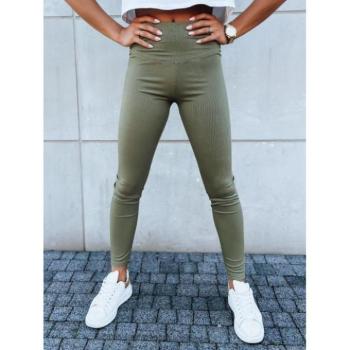 Leggings - Zöld bordás leggings, magas derékkal kép