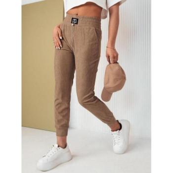 Melegítő nadrágok - Barna kordbársony magas derekú melegítőnadrág kép