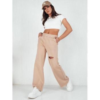 Melegítő nadrágok - Bő női melegítőnadrág bézs színben kép