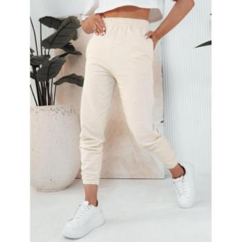 Melegítő nadrágok - Női krémszínű magas derekú melegítőnadrág UY2086 kép