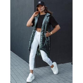 Mellények - Aszimmetrikus sötétzöld női mellény kép