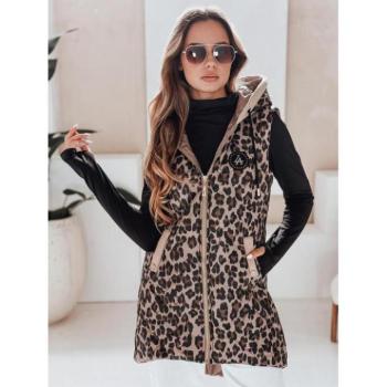 Mellények - Barna női mellény leopárdmintával TY5029 kép