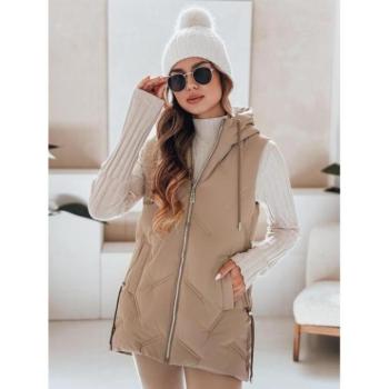 Mellények - Bézs színű női steppelt mellény TY5107 kép