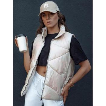 Mellények - Bézs színű steppelt női mellény kép