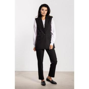 Mellények - Elegáns női fekete mellény gombos kivitelben kép