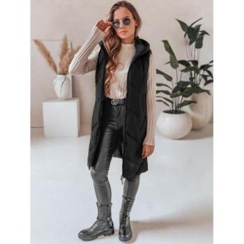 Mellények - Fekete hosszú női mellény TY5096 kép