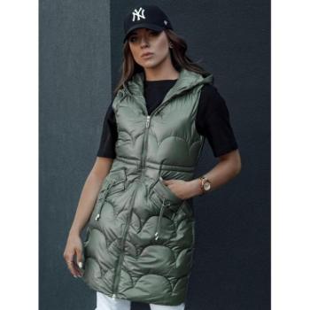 Mellények - Hosszú női mellény zöld színben kép