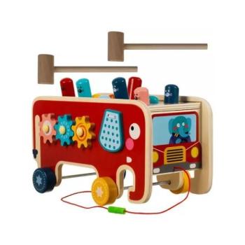 Mozgást idéző ​​játékok - Gyerek fa elefánt kalapáccsal kép