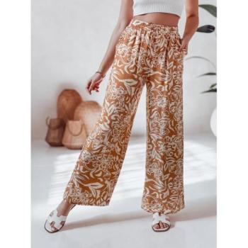 Nadrágok - Barna virágmintás női nadrág UY2633 kép