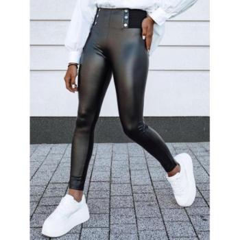 Nadrágok - Fekete, viaszos, magas derekú nadrág UY2154 kép