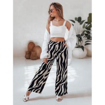 Nadrágok - Mintás nadrág bézs-fekete színben UY2653 kép